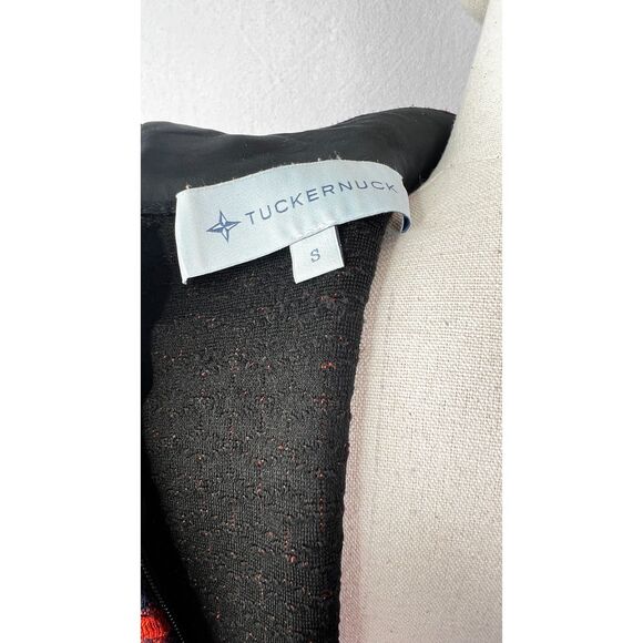 Tuckernuck | Sz S | Navy & Burnt Orange Geometric Print Quilted Mock Neck Dress - Picture 10 of 10